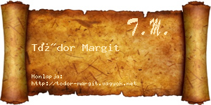 Tódor Margit névjegykártya